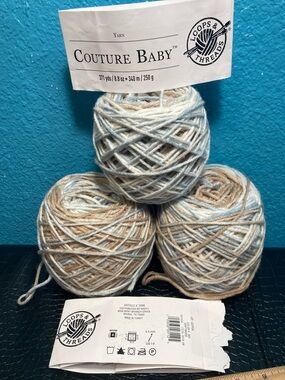 15.17oz Couture Baby Variegated Loops & Threads 70% Premium Acrylic 30%Polyamide